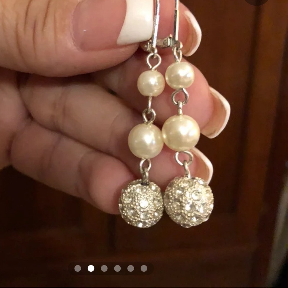 Elegant Pearl and Silver Drop Earrings